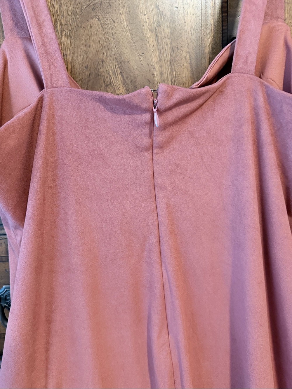 Forever 21 Rust Suede-Look Western Boho Festival V-Notch Bodycon Mini Dress - Picture 5 of 11